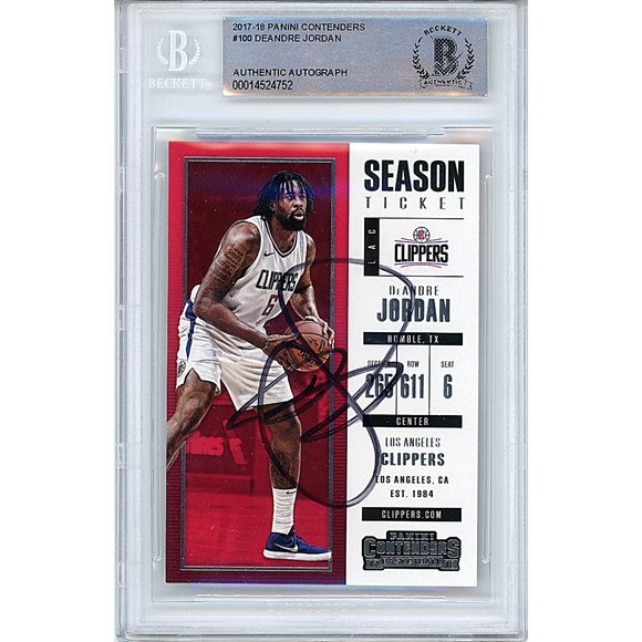 DeAndre Jordan Signed Clippers 2018 Contenders Basketball Card Beckett Autograph - Picture 1 of 4